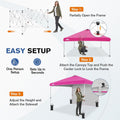 EAGLE PEAK 10x10 Pop Up Canopy Tent with 1 Sidewall, Pink
