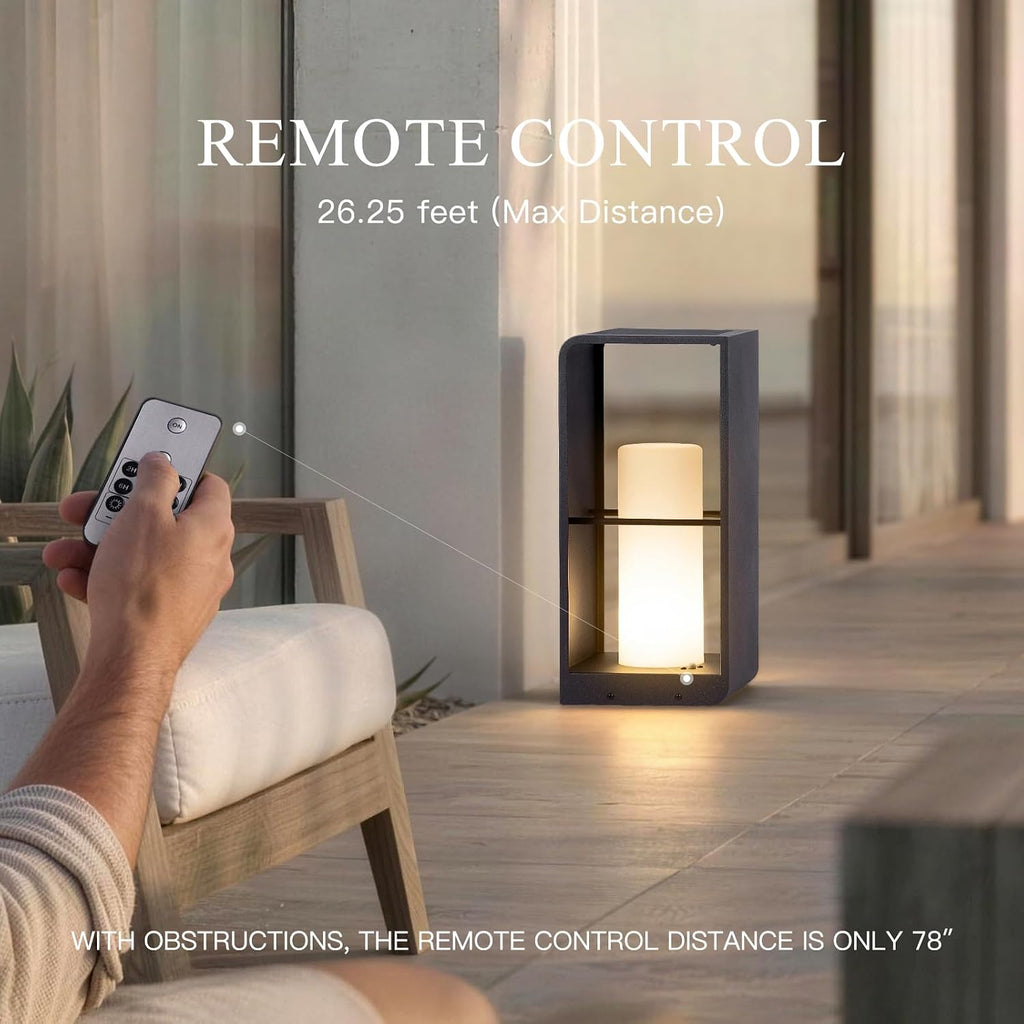 Modern Floor Lamp with Remote, Dusk to Dawn Outdoor Solar Lanterns