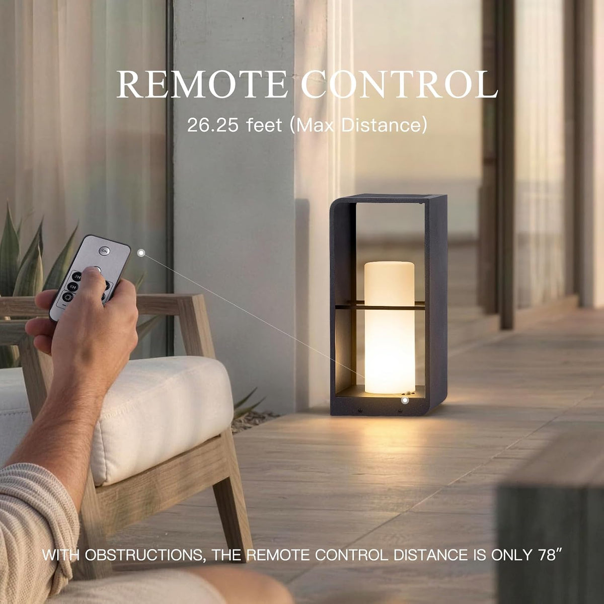 Modern Floor Lamp with Remote, Dusk to Dawn Outdoor Solar Lanterns