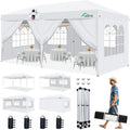 Acepic 10x20 Pop Up Canopy Tent with 6 Removable Sidewalls, White, 10x20
