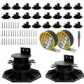 24 Pack Adjustable Deck Support Pedestal Kit 1-3/16" to 2-3/8"