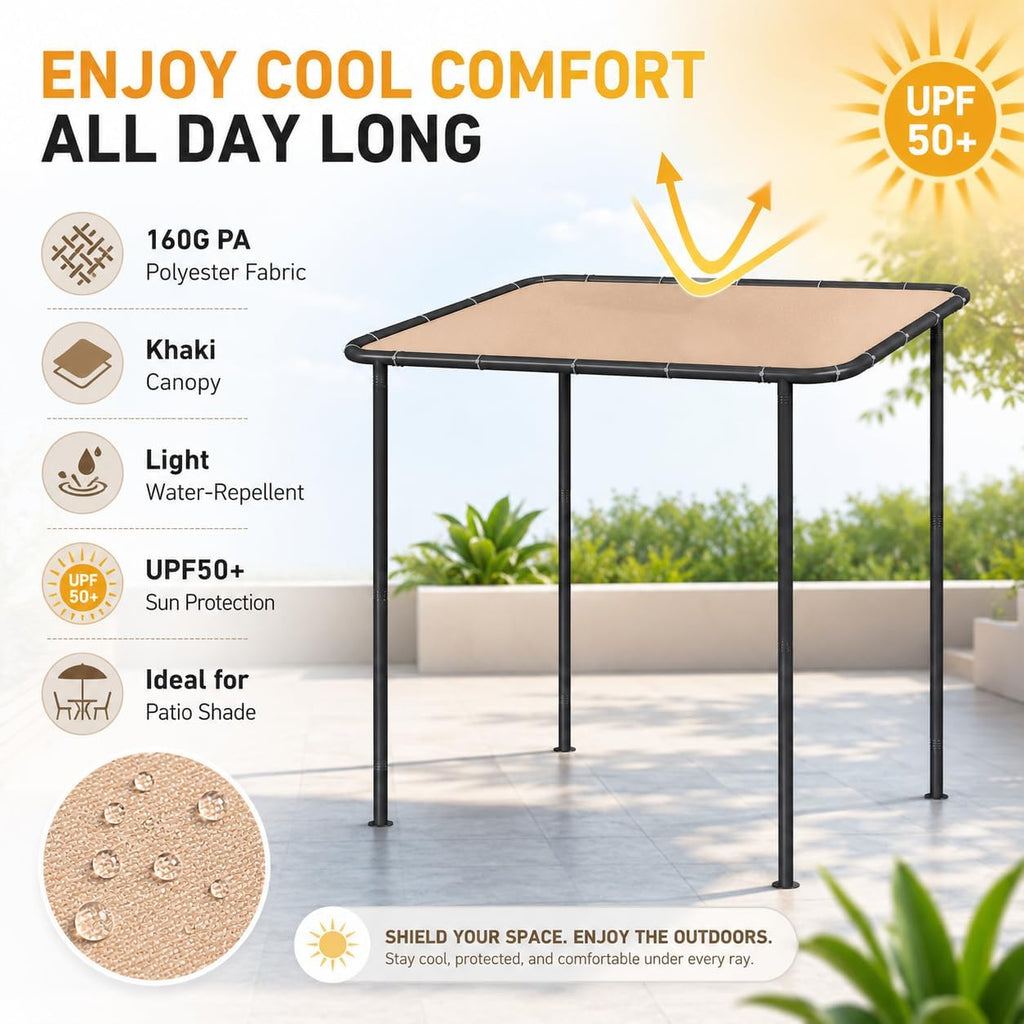 aoxun 10x6 lean to canopy,freestanding sloped roof pergola, close-up detail