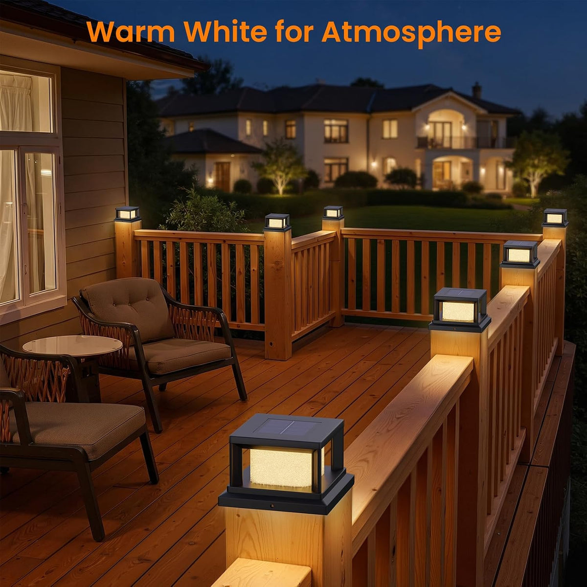 Mlambert 12 Pack 4x4 Solar Post Light, 2 Mode Wooden Vinyl Fence Cap, Black