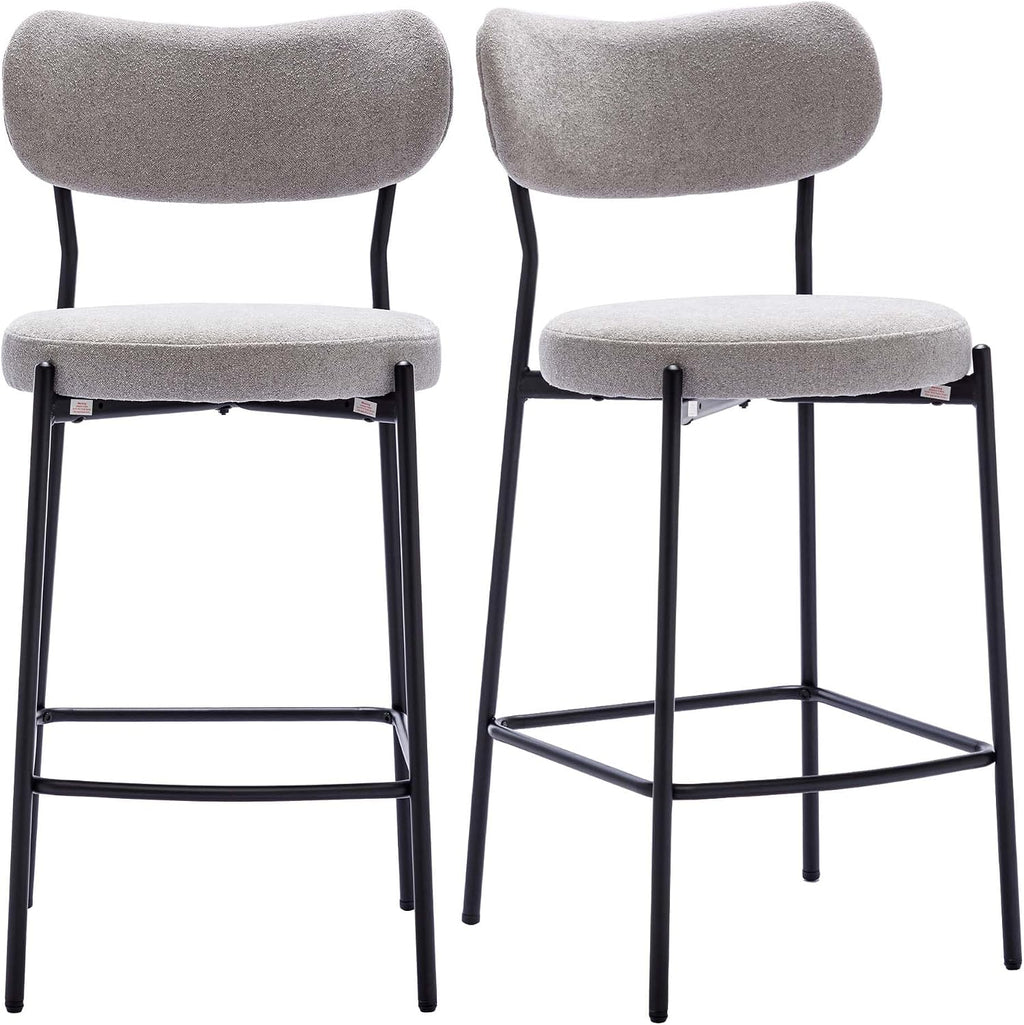 DUHOME Counter Height Bar Stools Set of 2,Upholstered Barstools with Back