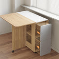 Mondeer Folding Dining Table with 4 Chairs for Small Spaces, Natural Wood