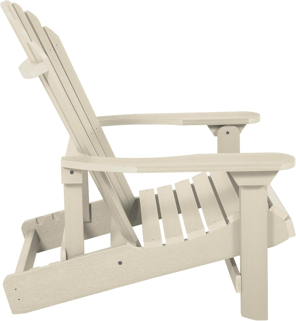 highwood Hamilton Folding and Reclining King Size Adirondack Chair, Whitewash