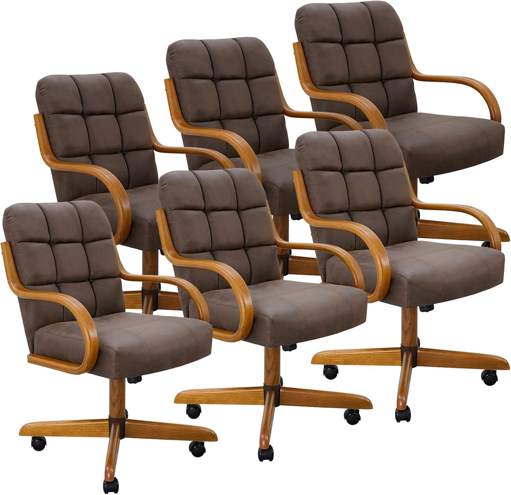 Chromcraft Douglas D9520 Swivel-Tilt Dining Chair - Chestnut - Mocha - 6pc
