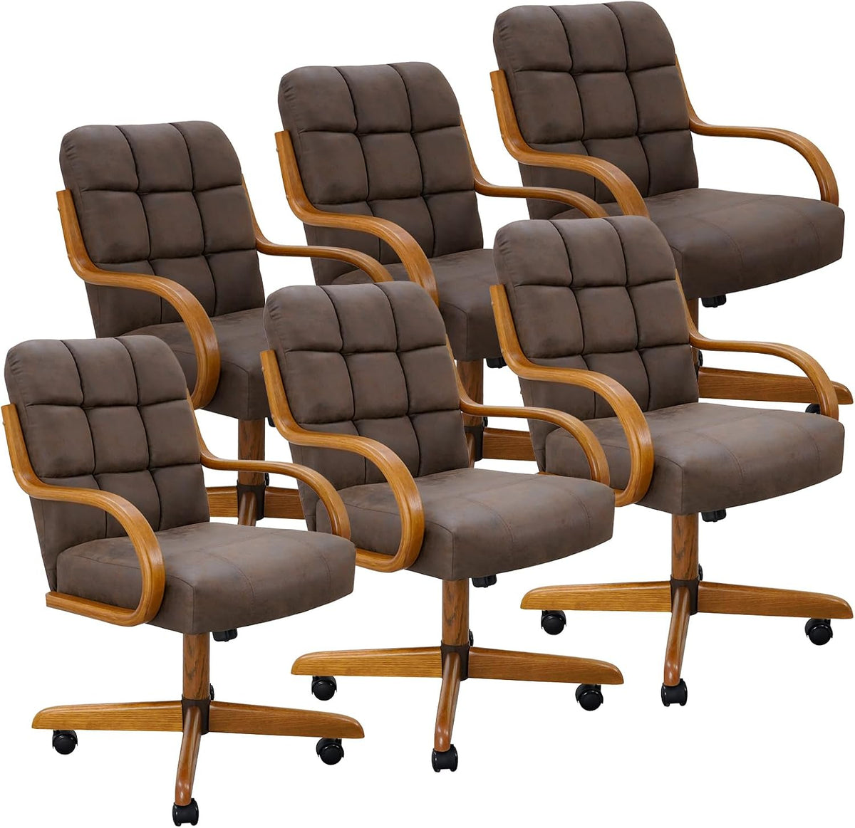 Chromcraft Douglas D9520 Swivel-Tilt Dining Chair - Chestnut - Mocha - 6pc