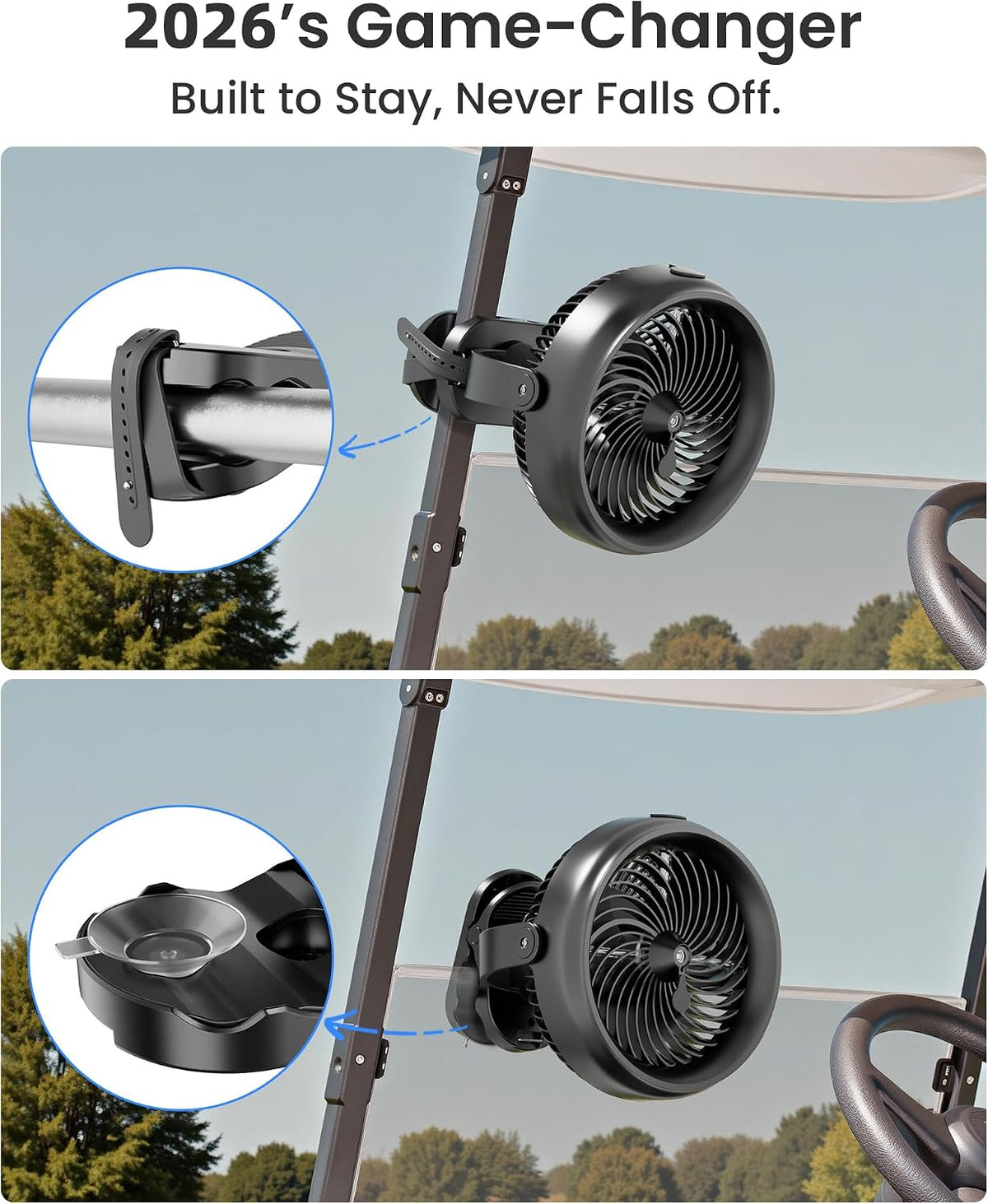 Koonie 8'' 10000mAh Battery Operated Misting Fan with Max. 48 Hrs Runtime
