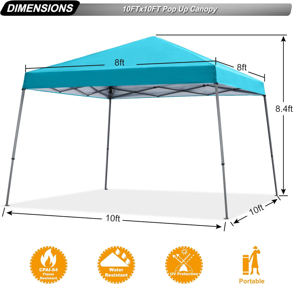 abccanopy 10x10 pop up canopy tent, slant leg, close-up detail
