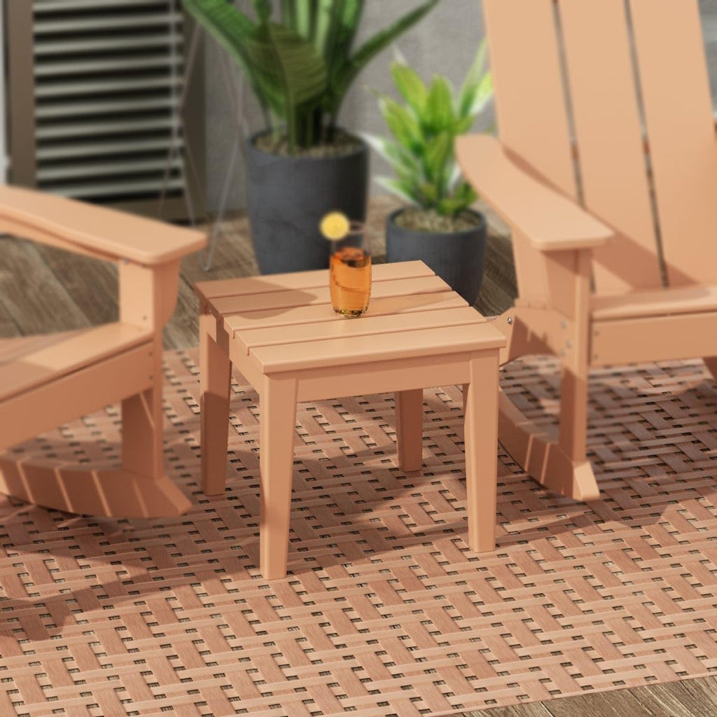 WestinTrends Ashore Outdoor Patio Modern Adirondack Side Table, Teak