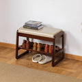 SOBIBO Solid Wood Shoe Rack Bench with Flip-Top Storage, Gray, 21.65"
