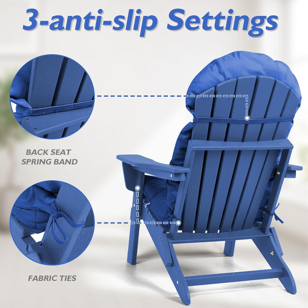adirondack chair cushion with tie, rocking chair cushion, close-up detail