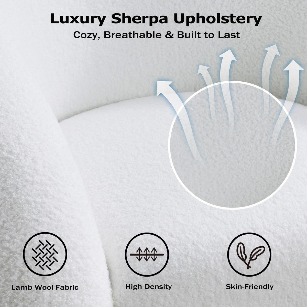 360° Swivel Accent Chair, Teddy Sherpa Barrel Chairs,No Assembly Required