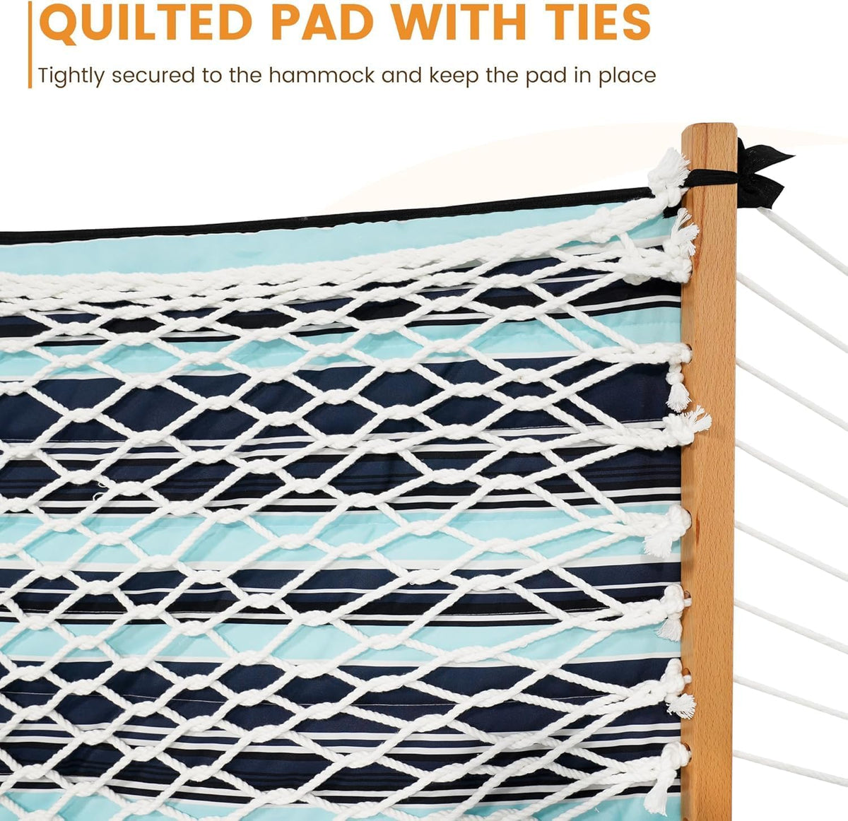 Lazy Daze Double Hammock Pad and Pillow Set for Spreader Bar Rope Hammock