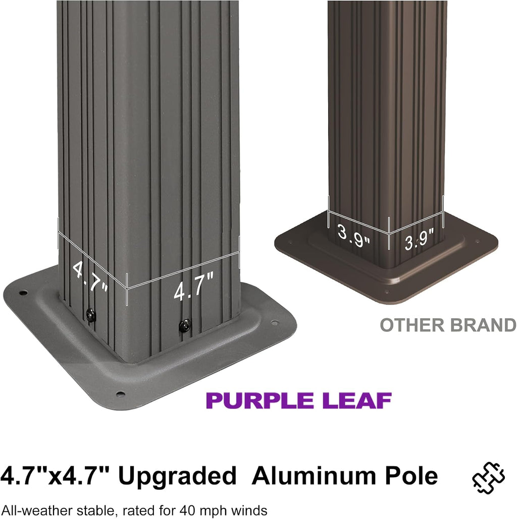 PURPLE LEAF Hardtop Gazebo 11' x 13' Patio Gazebo, Black Curtain & Netting