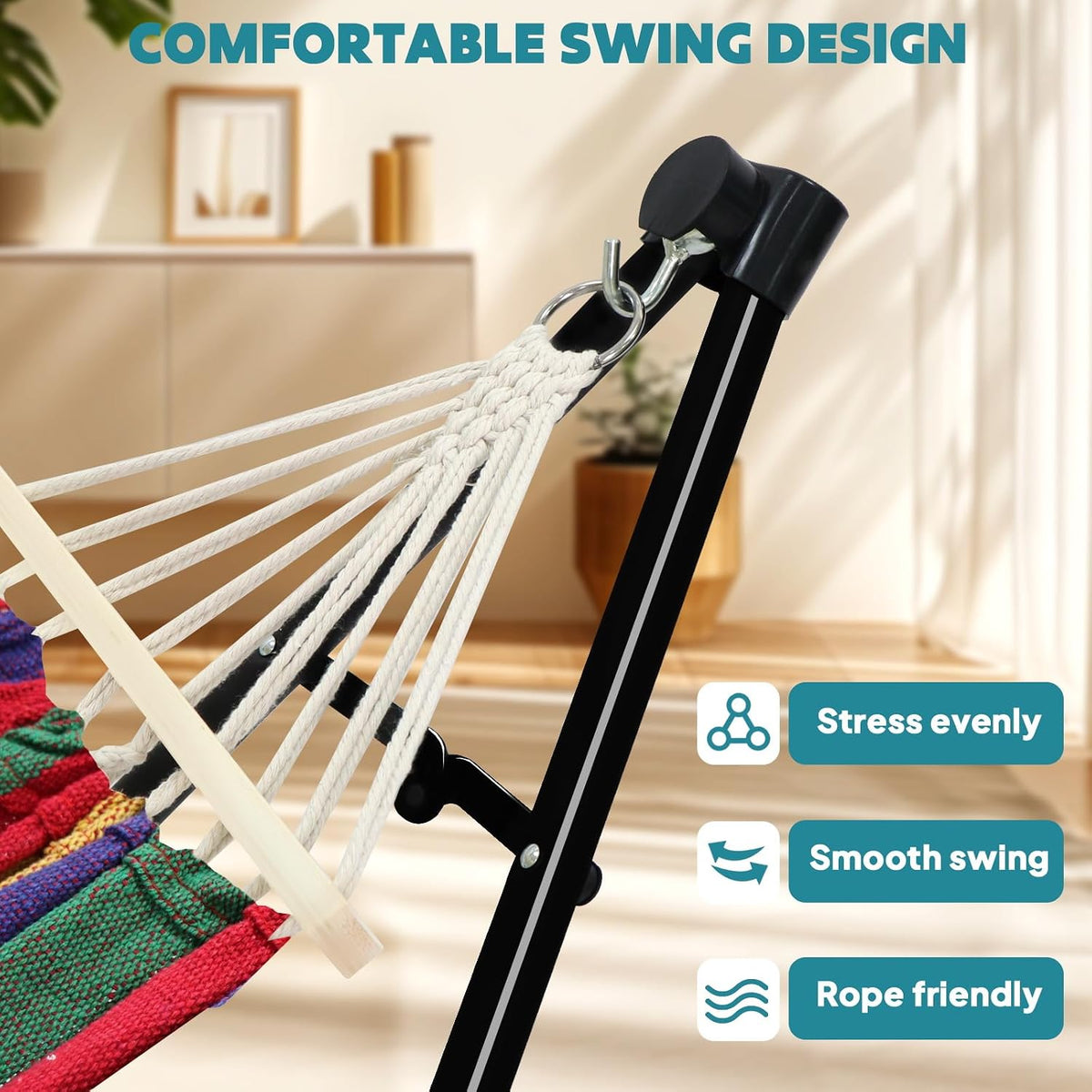 ANYOO 2-in-1 Hammock & Chair Stand with Collapsible Steel Frame & Carry Bag