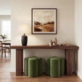 Zesthouse Flower Pouf Ottoman Foot Rest, Velvet Fabric Poofy Ottoman Stool