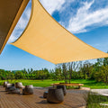 KANAGAWA Sun Shade Sail Curved 24'X24' Sand Rectangle Outdoor Shade Cover UV Blovk Canopy for Patio Garden Backyard Heavy Duty Permeable 185GSM (We Make Custom Size)