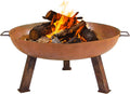 Sunnydaze 30" Heavy-Duty Cast Iron Fire Pit Bowl for Outside, Wood-Burning