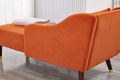 Bellemave Chaise Lounge Indoor, Velvet Upholstered Lounge Chair with Pillow, Solid Wood Legs Modern Chaise Lounge Chair for Living Room Bedroom Office (Orange)