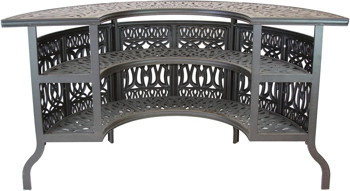 Dijkoo theWorldofpatio Elizabeth Cast Aluminum Powder Coated Party Bar Table - Antique Bronze