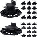 24Pack Adjustable Plastic Pedestal Paver,Floor Slate Support Floor Lift,Deck Support Floor Raising (Unilateral keel Slot)