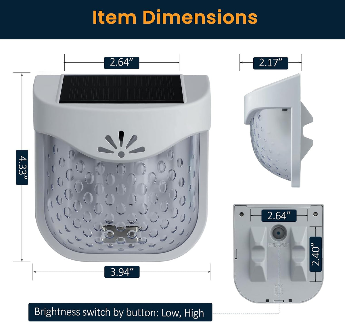 Solar Outdoor Garden Lights, Waterproof LED Deck Lighting 3000K, Gray