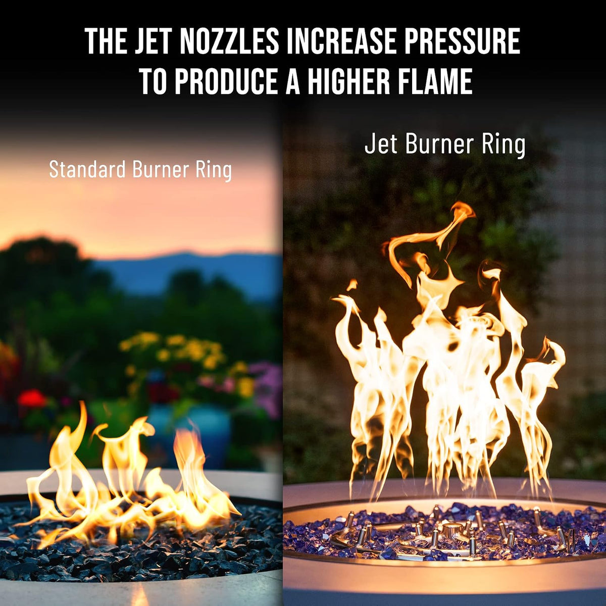 Skyflame 24-Inch Round Stainless Steel Fire Pit Jet Burner Ring