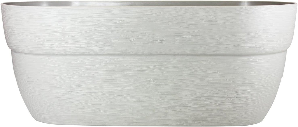 Bloomers Rail Picker Self-Watering Railing Planter Grow Box – 24" Weatherproof Resin Planter – Fits 1.25"–3.875" Wood & Metal Railings – White