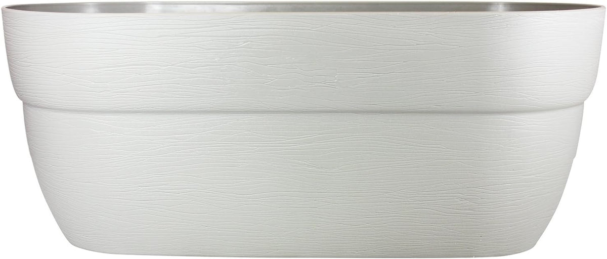 Bloomers Rail Picker Self-Watering Railing Planter Grow Box – 24" Weatherproof Resin Planter – Fits 1.25"–3.875" Wood & Metal Railings – White