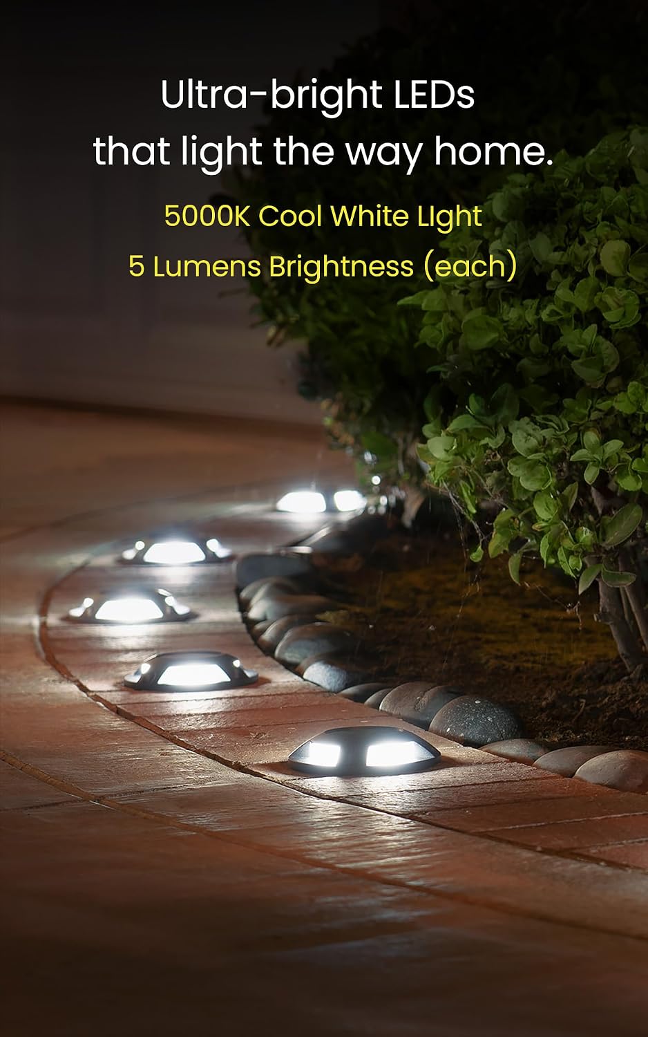 home zone living 12pk solar deck lights, outdoor, side view