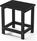 Square Outdoor Side Table, Patio End Table for Adirondack Chair, Black
