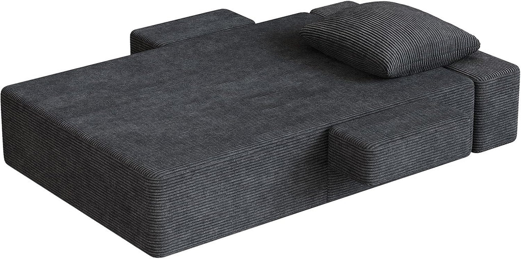 79.5" Oversized Boneless Chaise Lounge, Chaise Lounge Chair Indoor, Black
