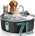 Smartoo 7L/236oz Stainless Steel Large Dog Water Fountain Matte Black
