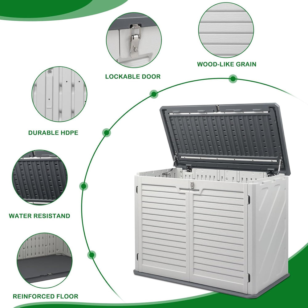 VINGLI Upgraded 31.5 Cu.ft Plastic Outdoor Storage Shed White