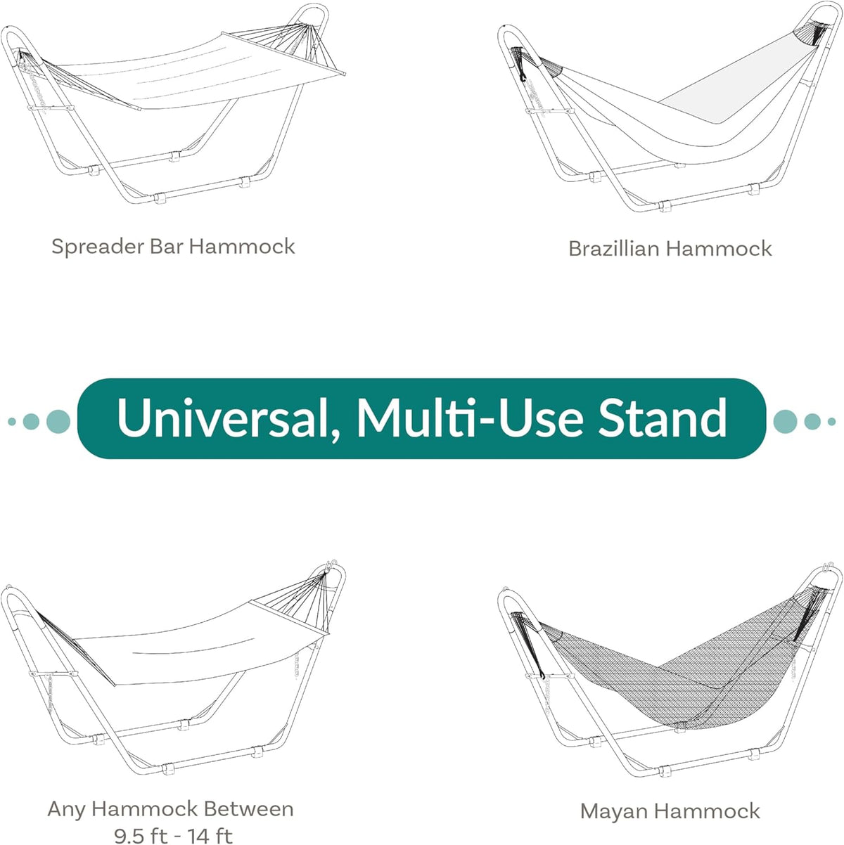 Sunnydaze Universal Heavy-Duty Hammock Stand for Outside, Chains Included
