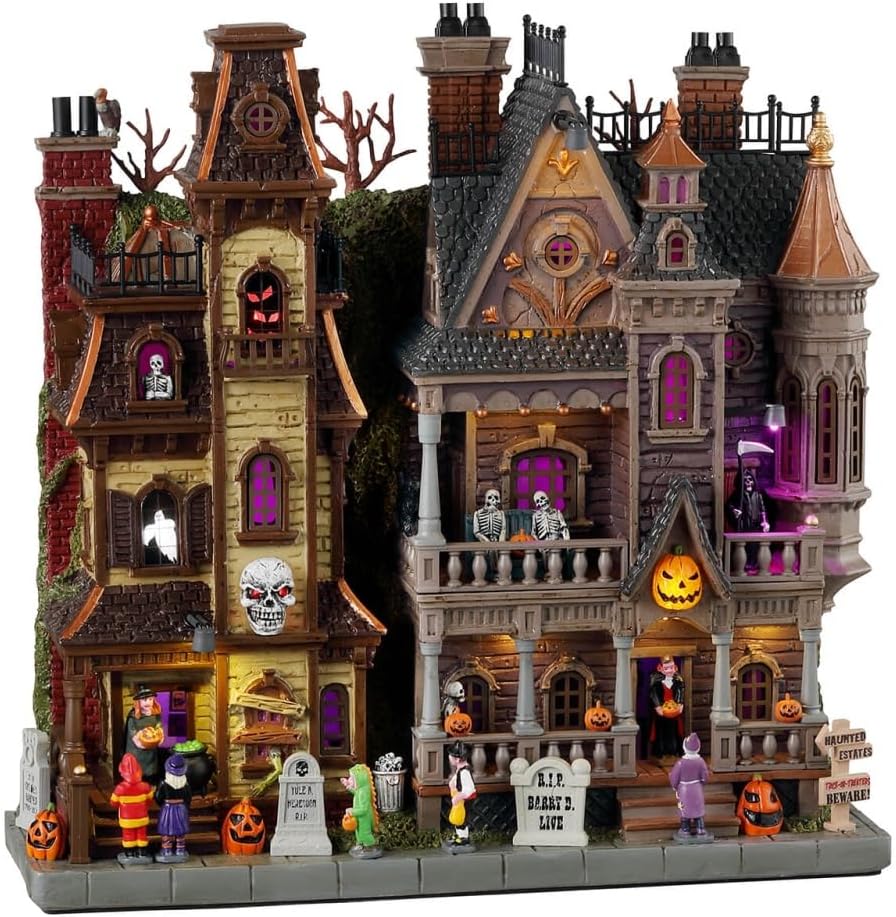 Lemax Haunted Estates Lighted Facade, #35016, 11.02-in Halloween Display