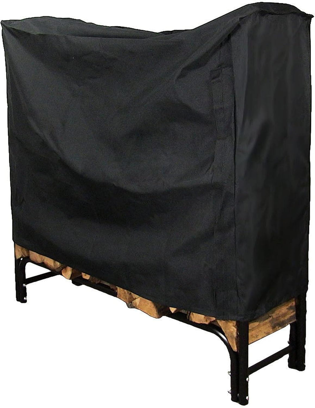 Sunnydaze 4-Foot Firewood Log Rack Cover, Black