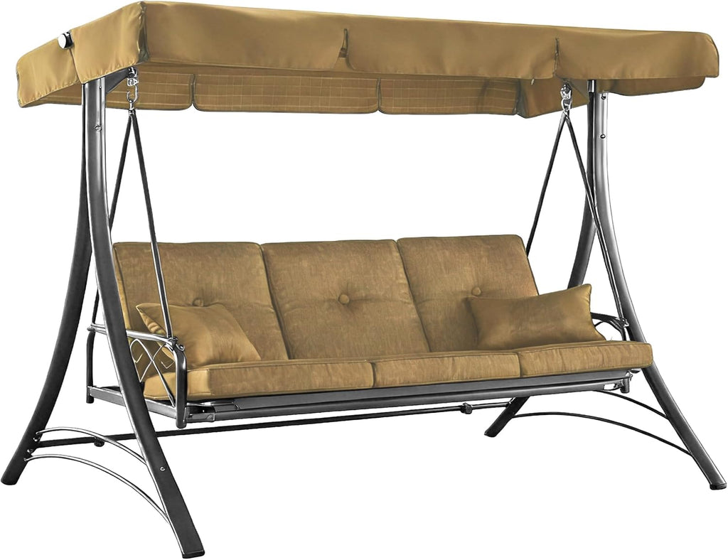 3 Person Patio Swing Replacement Canopy, Beige