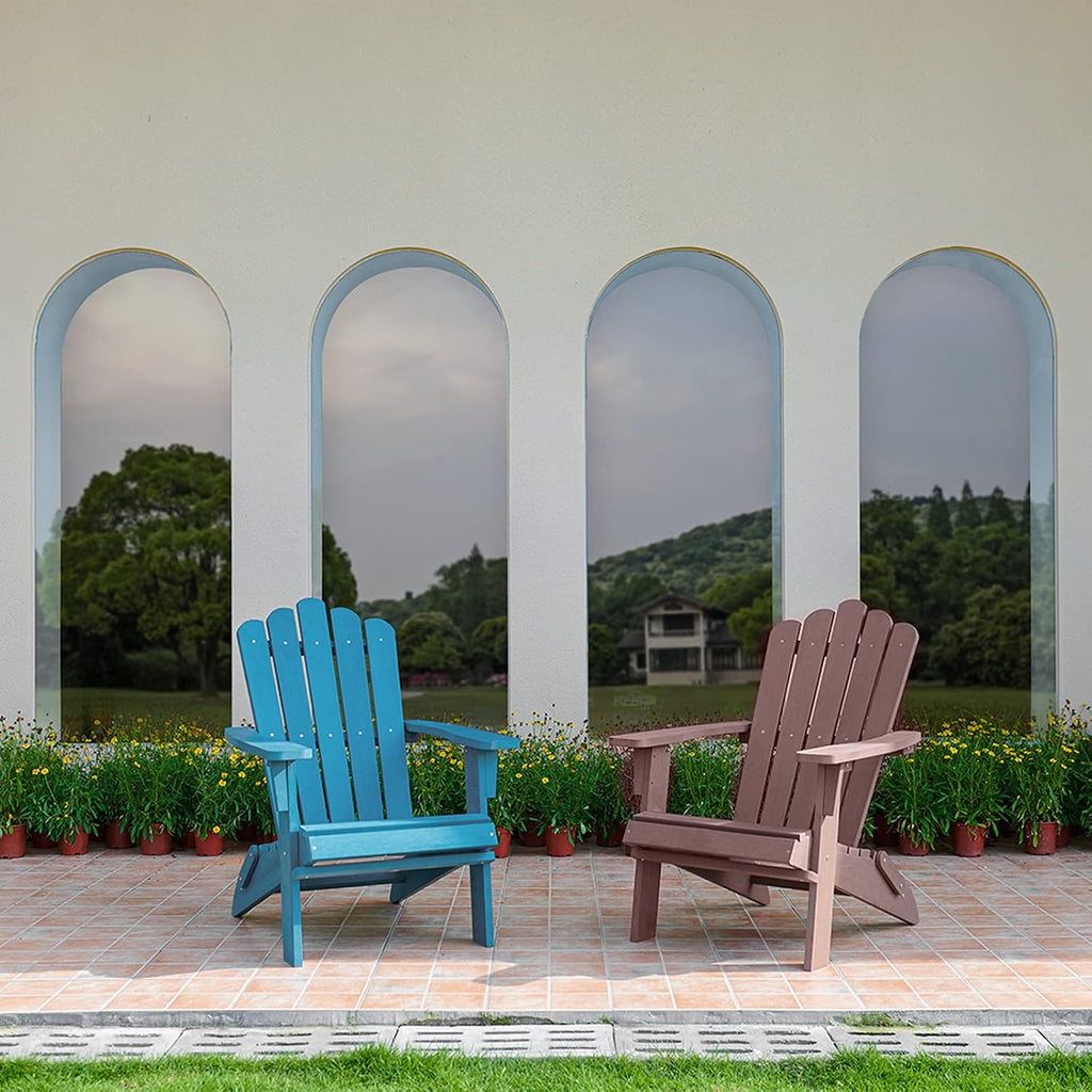 Folding Adirondack Chair, Poly Lumber Fire Pit Chairs, Brown