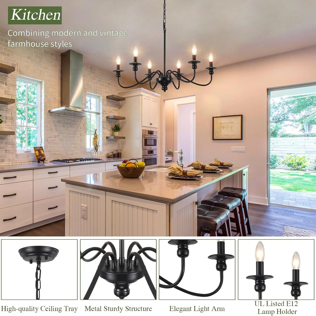 farmhouse chandelier 6 lights black vintage chandeliers over showing dimensions