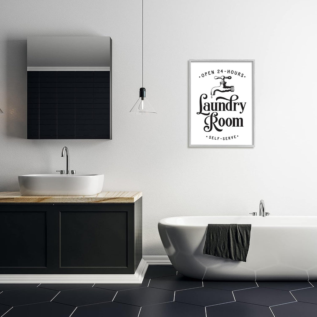 'Self-Serve Laundry Room Sign Vintage Faucette'| Framed Giclee Art