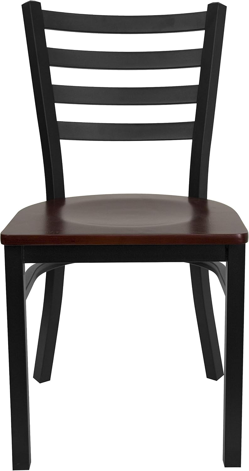 Flash Furniture Hercules Ladder Back Restaurant Chair, Mahogany, 2-Pack