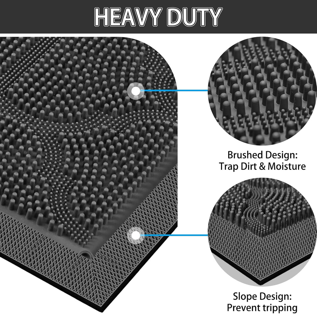 FRAMICS Front Door Mat Outside Entrance, Rubber Door Mats Welcome 24"x36"