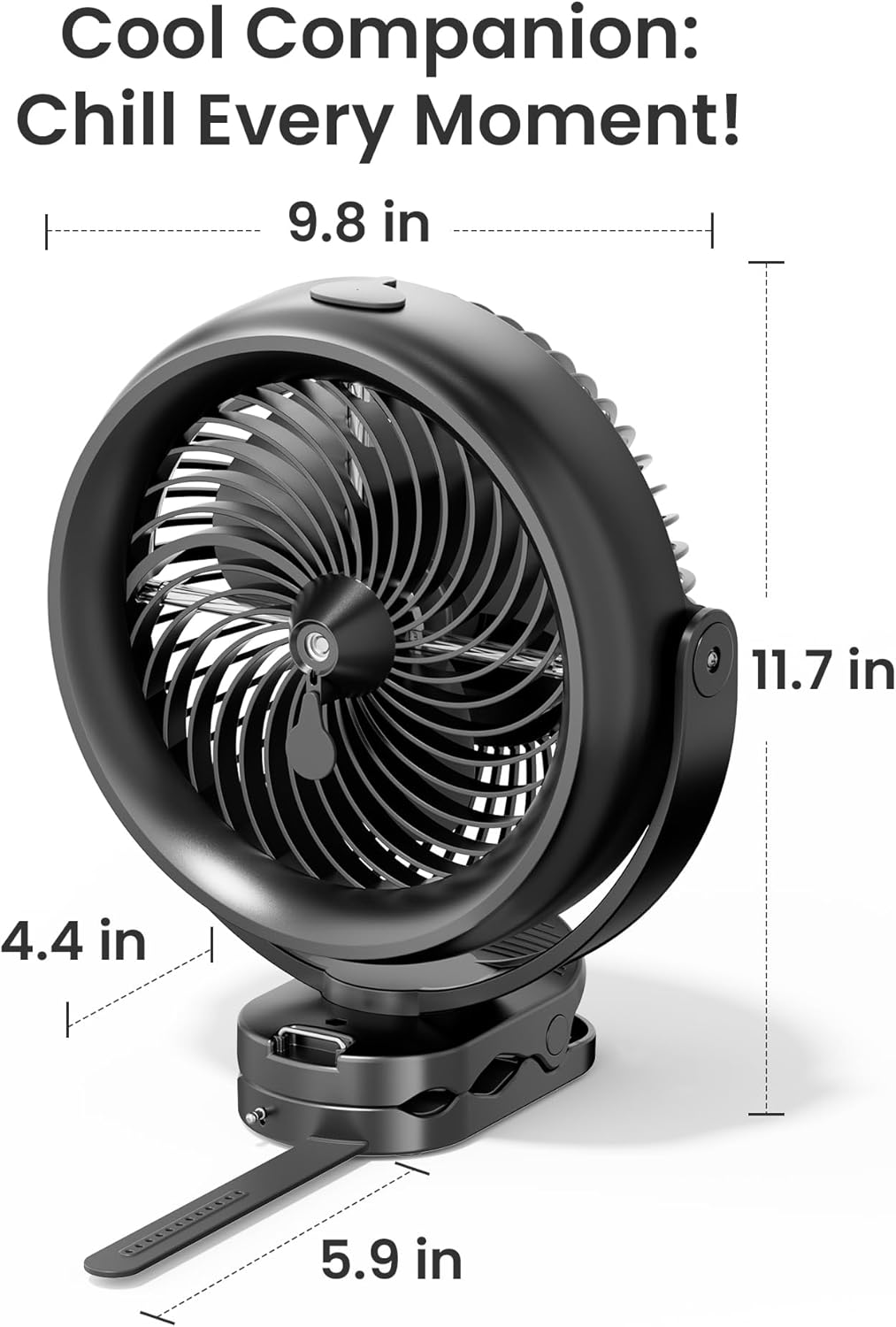 Koonie 8'' 10000mAh Battery Operated Misting Fan with Max. 48 Hrs Runtime