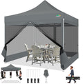 COBIZI 10x10 Heavy Duty Pop Up Canopy Tent with 4 Mosquito Netting Walls