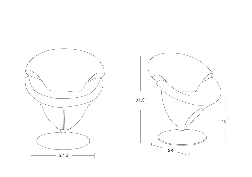 Manhattan Comfort Tulip Swivel Accent Chair Set of 2 with 360° Turn, Modern Flower Inspired Design, Soft Velvet Upholstery, Polished Chrome Base, No Assembly Required, 300 Lbs Capacity, White