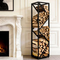 Yohsnor 46x12in Indoor Firewood Rack,Multiple Storage Zones for Fire Pits
