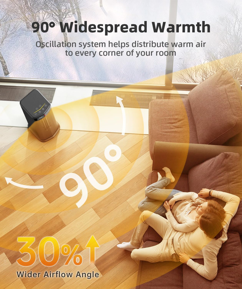 BREEZOME Space Heater for Indoor Use, 1500W PTC Ceramic Electric Heaters